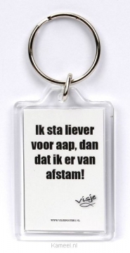 Productafbeelding Sleutelhanger visje Ik sta liever voor aap